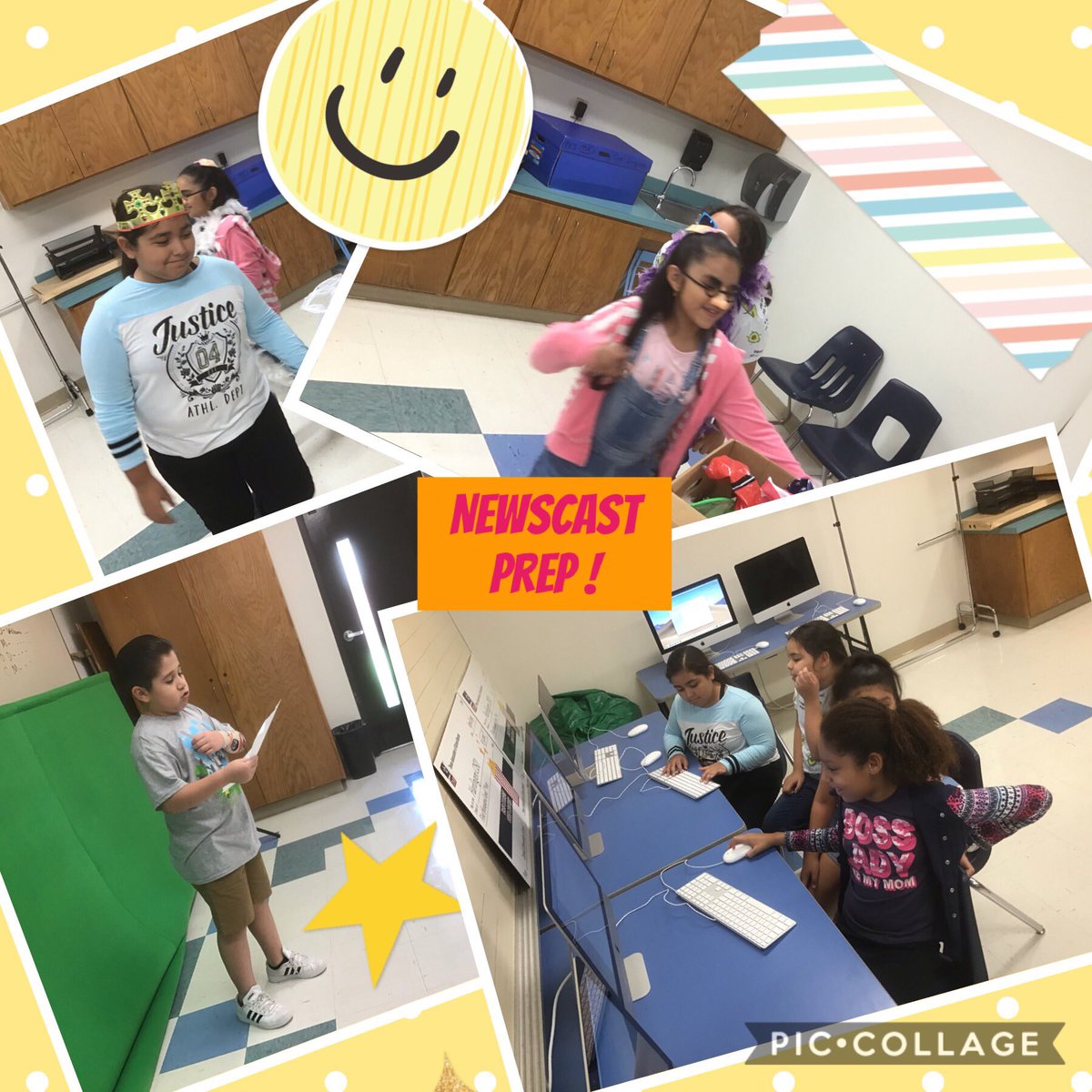 Newscast members pepping for next week’s video! Happy Wednesday! 😁🖥🦉

#bestnewscastintheuniverse
#workinghard
#imacs
#funprops