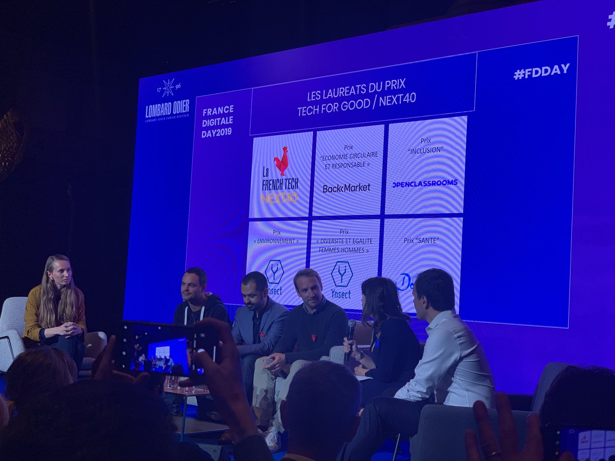 ChristophGreuet's tweet photo. #FDDay : la #techgorgood mise à l’honneur avec quatre #startup gagnantes du #next40 : @OCFrance @Ynsect @doctolib @backmarket. https://t.co/OMVJ85ttLi