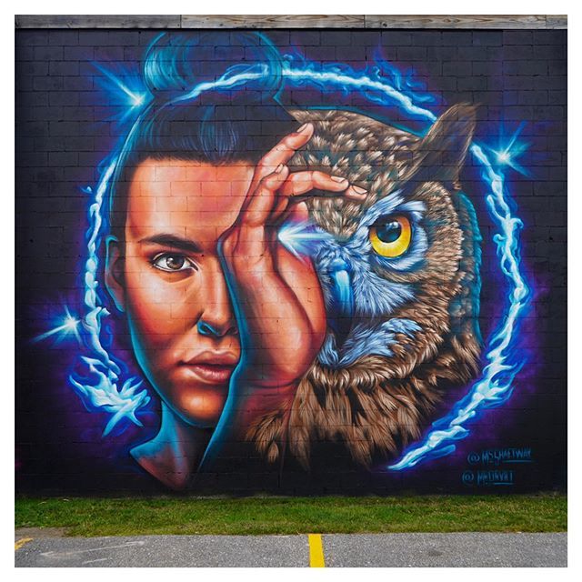 “Magnetic Polarity [Ex. 1]” Collab with @Mrprvrt for this years @abovetheradar in Burlington, VT. It was an honor to paint my friend and member of my VT fam <a href="/maddyjameson/">Maddyjameson</a> . Maddy, your beauty slays and you are an absolute force! Thank you also to @katiej… ift.tt/2I7uehx