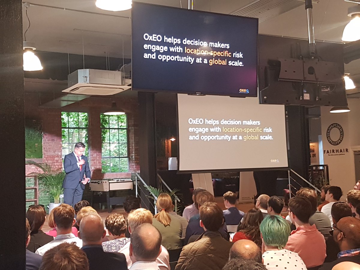 FinanceSpatial's tweet image. Some inspiring pitches tonight  from start-ups tackling climate issues with AI @oxfoundry, including Deep_Planet and OxEO informing financial institutions on future #ESG impacts, leveraging geospatial data! #SpatialFinance #OxfordAI