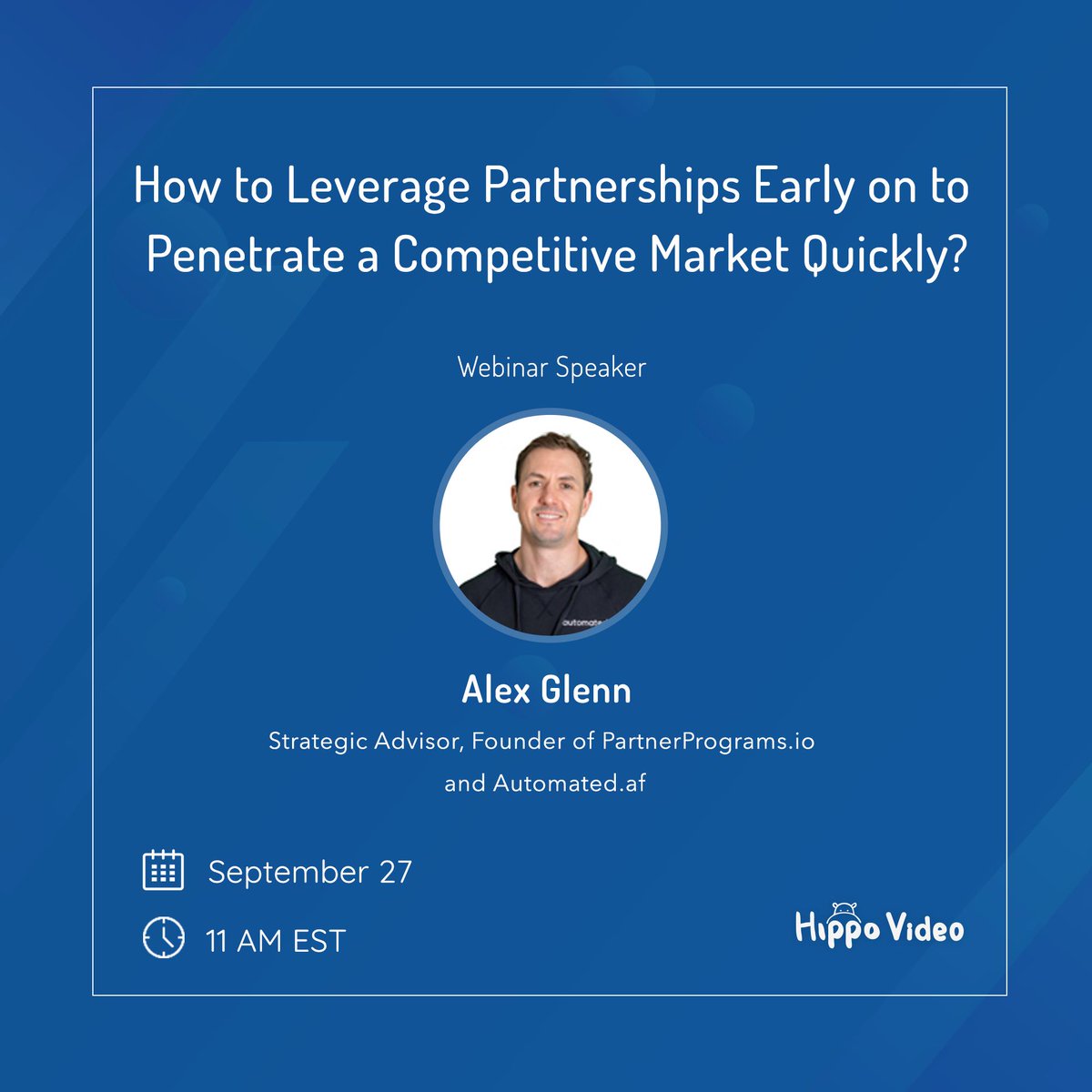 Hippo Video (@thehippovideo) on Twitter photo The ecosystem of strategic partnership is more complex than you think. Join us in the webinar to learn advanced partnership program methods from Alex Glenn <a href="/Right2Revenue/">Alex Glenn</a> on Sep 27, 11 AM EST.
To Register: bit.ly/2lPDlLA
#limitless #saleswebinar #marketingwebinar The ecosystem of strategic partnership is more complex than you think. Join us in the webinar to learn advanced partnership program methods from Alex Glenn <a href="/Right2Revenue/">Alex Glenn</a> on Sep 27, 11 AM EST.
To Register: bit.ly/2lPDlLA
#limitless #saleswebinar #marketingwebinar