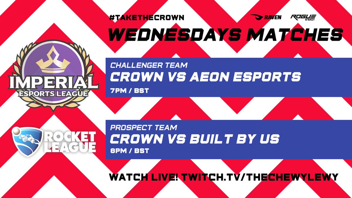 CrownGamingGG's tweet photo. Tonight, our active rosters are competing once again in the @ImperialLeague_, this week Challenger will have their hands full with AEon Esports, starting at 7PM. Prospect will play Built By Us an hour later! Tune in to show support at https://t.co/uEaBWmzBZW! 

#TaketheCrown https://t.co/VgbR978zUx