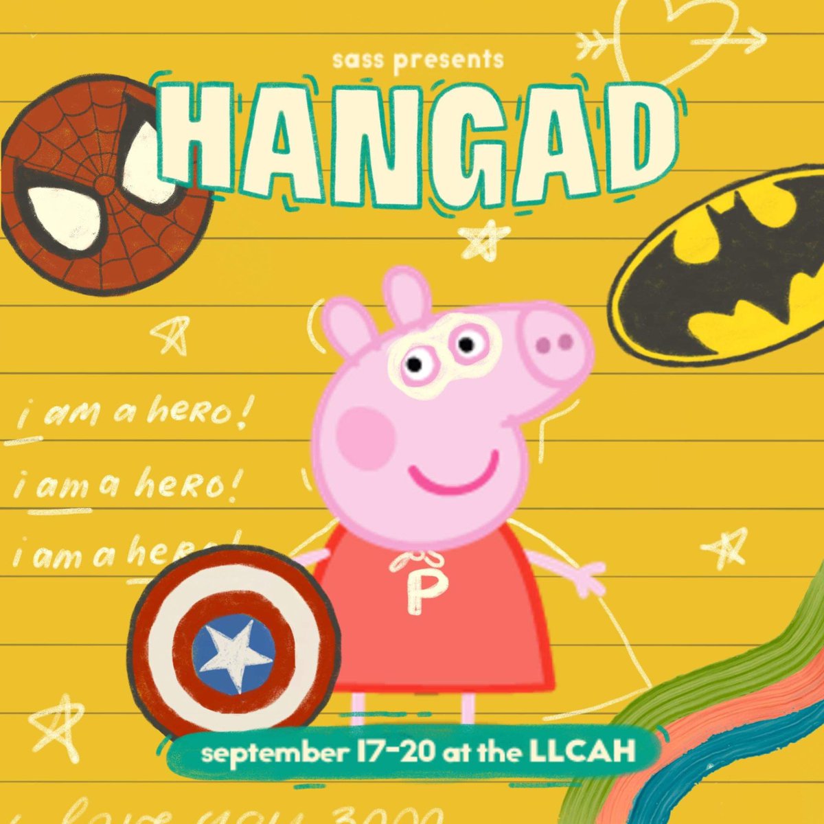 SASS1920's tweet image. Join us on our journey to creating a brighter future for the children! Help us out at our booth during break times at the LLCAH from September 19-23. Together, we can all be heroes 🦸‍♀️💥 See you there! 
Frame by Anya Fuentes
Editing by Jamielyn Kaw and Max Cheung