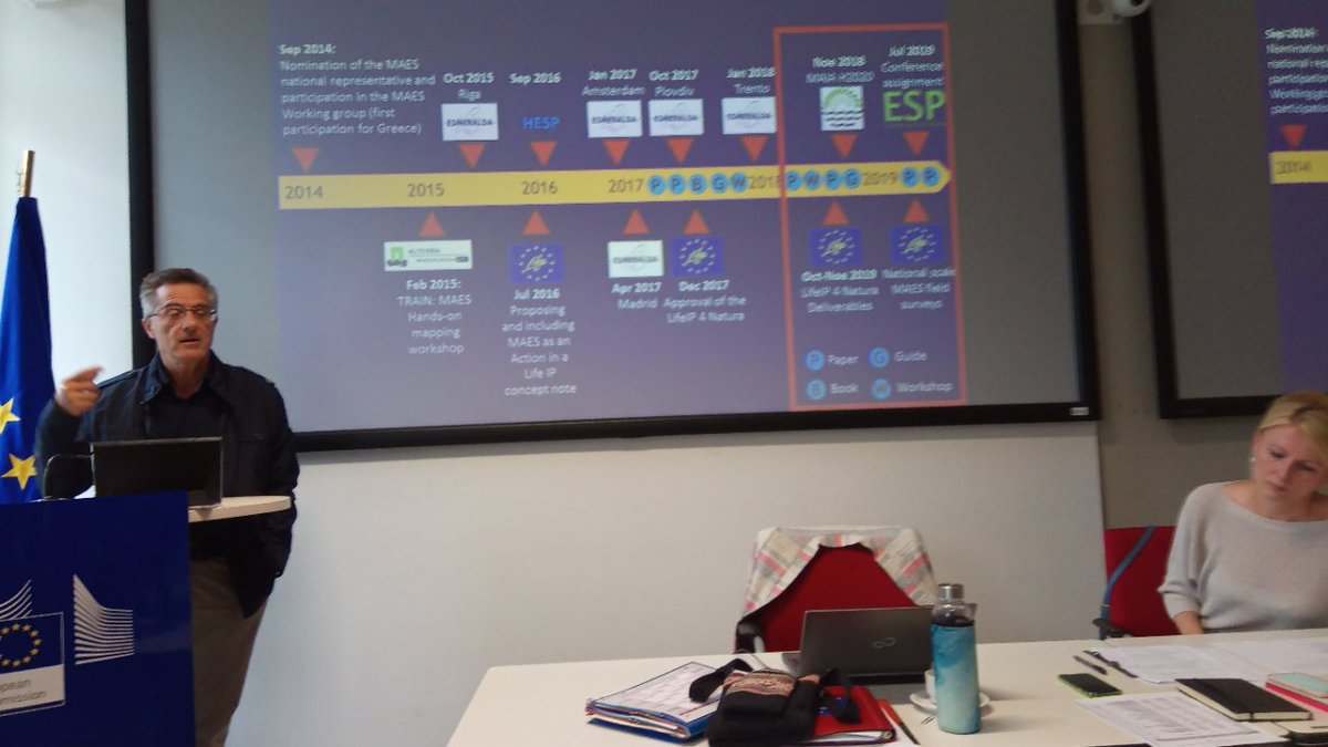 18th #EU_MAES meeting <a href="/EU_ENV/">EU Environment</a> Brussels, Panayotis Dimopoulus <a href="/ESMERALDA_H2020/">ESMERALDA Project</a> <a href="/MAIA_EU_Project/">MAIA</a> <a href="/ESPartnership/">Ecosystem Services Partnership</a> #EU presents update on #ecosystem #assessment in Greece.