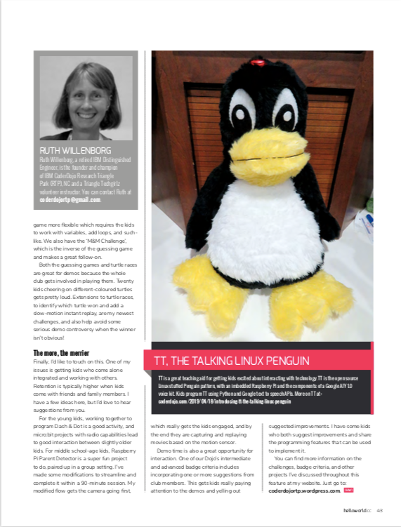 CoderDojo's tweet photo. Want to get ideas for your Dojo? Of course you do! 💡

In the latest edition of @HelloWorld_Edu, CoderDojo RTP champion @RuthWillenborg shares the freeform challenges that help to keep her Ninjas engaged 🐧

Subscribe for free now: https://t.co/yOdVuennqj https://t.co/UreTiRvI8D