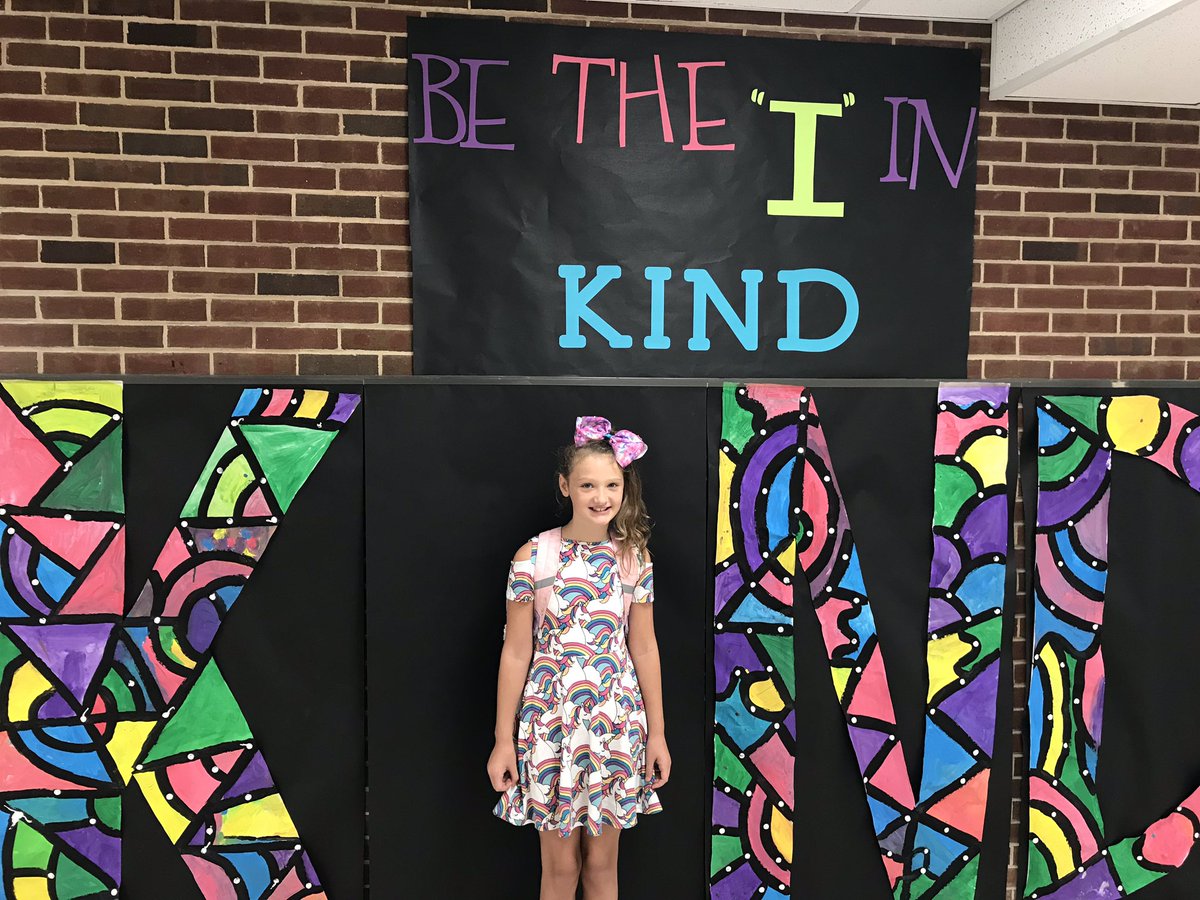 Our This Girl Can Book Club created a visual reminder for our Colts to practice kindness daily. Students are enjoying being the “I” in KIND. #fcpsva  #callawaycolts
