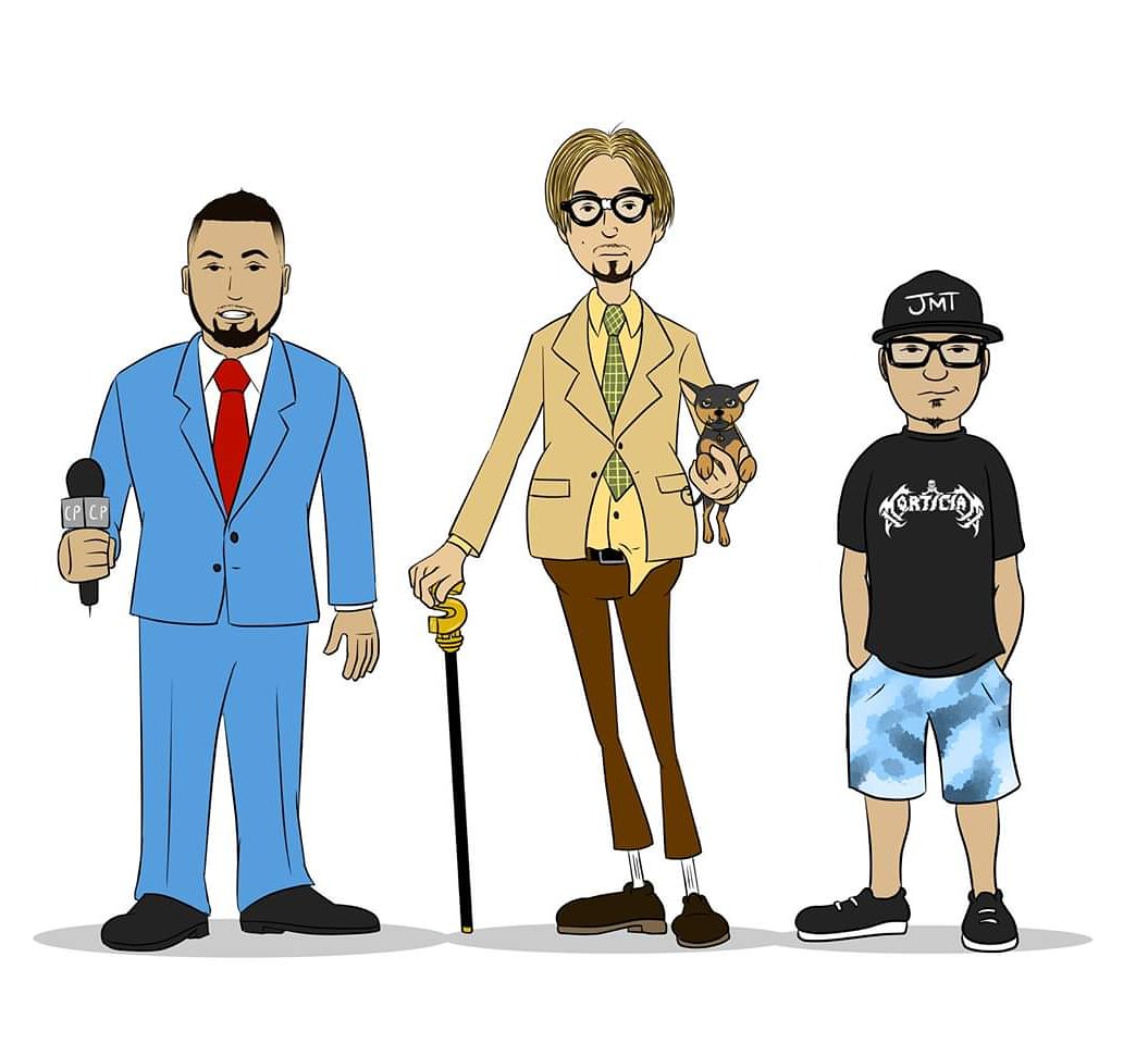 Cartoon_U's tweet photo. Why would such a serious sharp dressed man join up with the likes of these two? #20dollarman #cheappops #jmtshirts #wrasslin #cartooning #drawing #art #originalartwork #ilovetodraw #houstonartist #inking #wrestling #prowrestling #cheappopsradio #indiecomics #CartoonU https://t.co/xedT5vmgOi