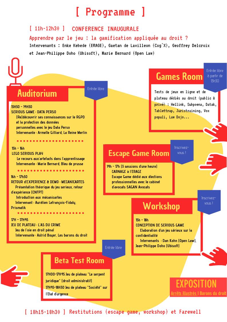 OpenLaw_fr's tweet photo. [Université d'été] J-2 #LegalGamesWeek le programme ! https://t.co/SKCyM5UDLG  😊 le 20/09 à Strasbourg 🥨 à @ERAGE_  👩‍🎓inscriptions https://t.co/kWV3ys5xR0 📝 @Villagejustice @UbisoftFR @cms_fl  @ExpertsSVP @elsitlab @WoltersKluwerFr @juriconnexion @LEGA_NOV @RNIBarreaux https://t.co/nrccC0Bf5k
