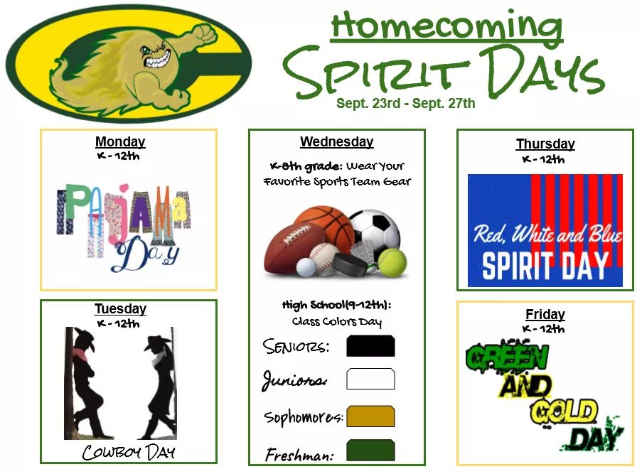 colomaboosters's tweet photo. Spirit days for next weeks Homecoming ! #cometpride https://t.co/edO6v9ZiDs
