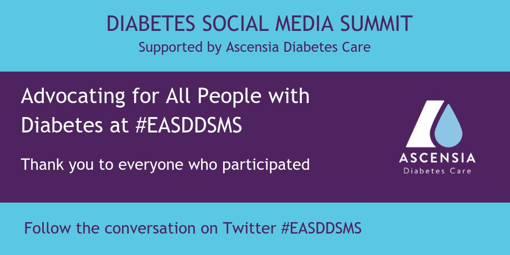 Thank you to everyone from the #DOC who participated in our #EASDDSMS. Another engaging &amp; thought provoking discussion that covered inclusion in the #diabetes community, technology decisions &amp; #talkaboutcomplications. Thank you for all the awesome contributions! #EASD2019