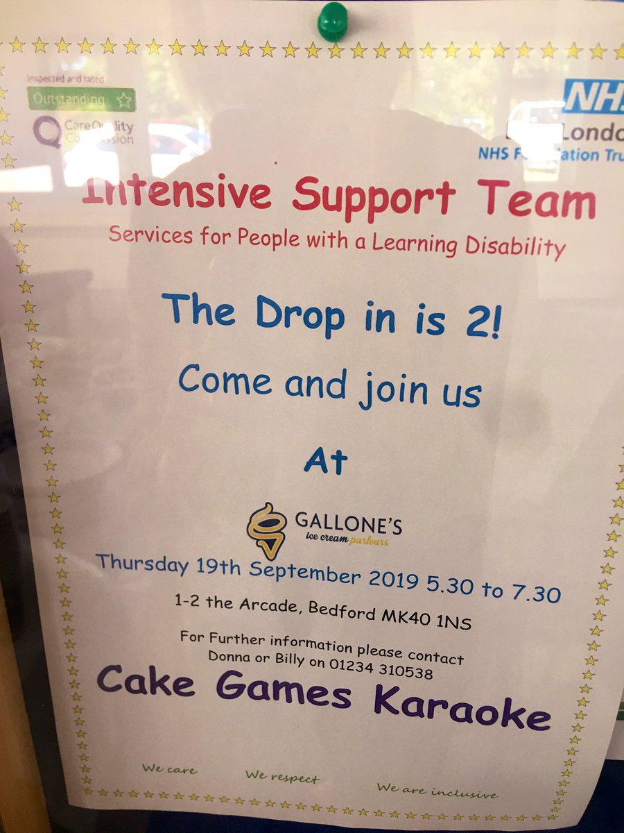 <a href="/GallonesBedford/">Gallones Bedford</a> come and join us tomorrow at 5:30pm, we are celebrating our second year running!! #learningdisabilities #icecream #karaoke #inclusive <a href="/NHS_ELFT/">East London NHS Foundation Trust (ELFT)</a> <a href="/sharongrant123/">Sharon Grant</a> <a href="/r_s_cooper/">Ruth Cooper 💙</a> <a href="/SanjayNelson5/">Sanjay Nelson</a> <a href="/SimonSLT/">Simon(He/Him)🏳️‍🌈✊🏾</a> <a href="/aggijo12/">AJ Sussex Supporter</a> 🎉🥳
