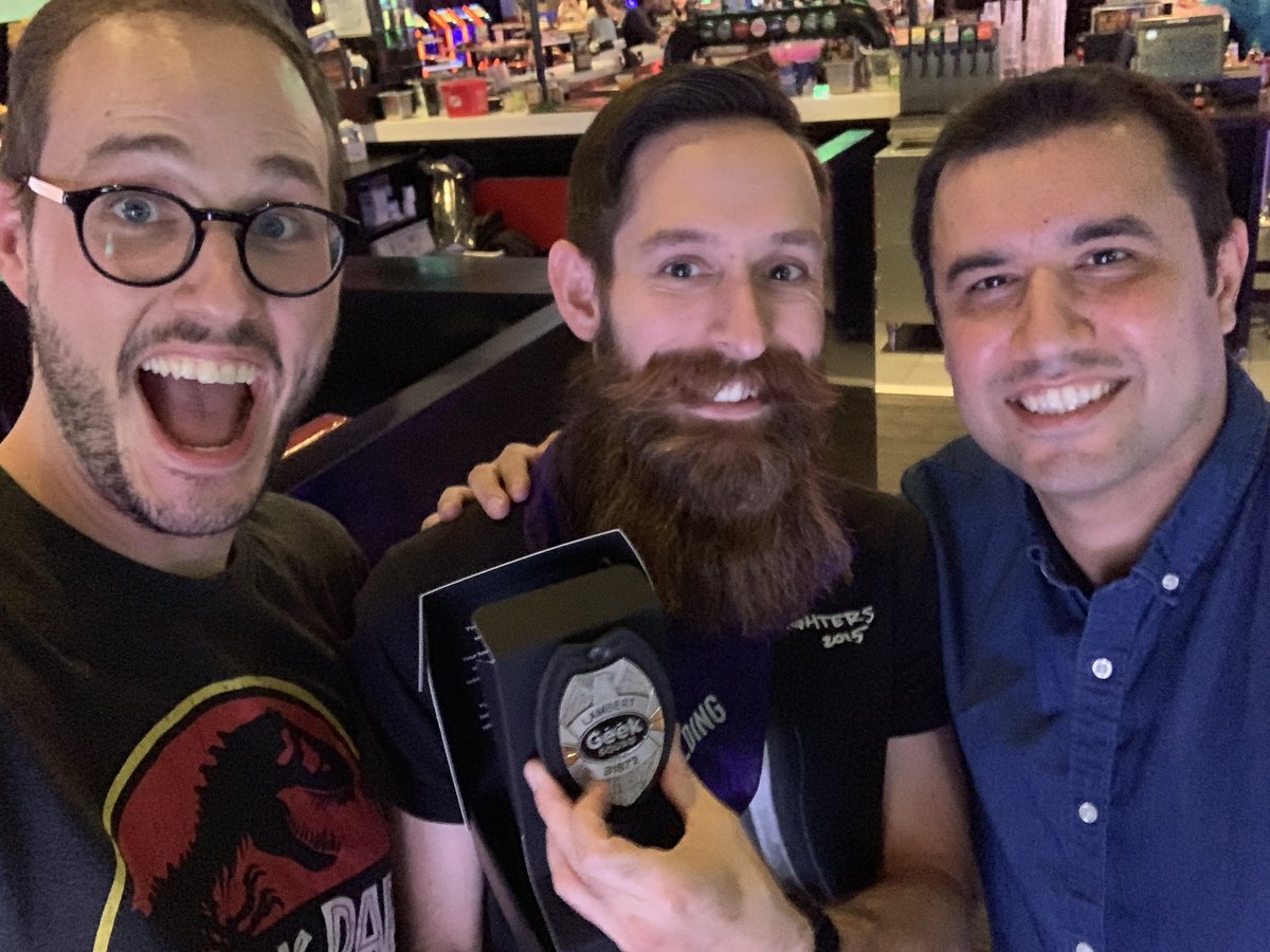 AgentRobins's tweet photo. We handed out 55 badges last night, including this 10 Year for my good friend @GarettLambert. What a great team event for #SquadCon2019 https://t.co/msAMaldQ8Y