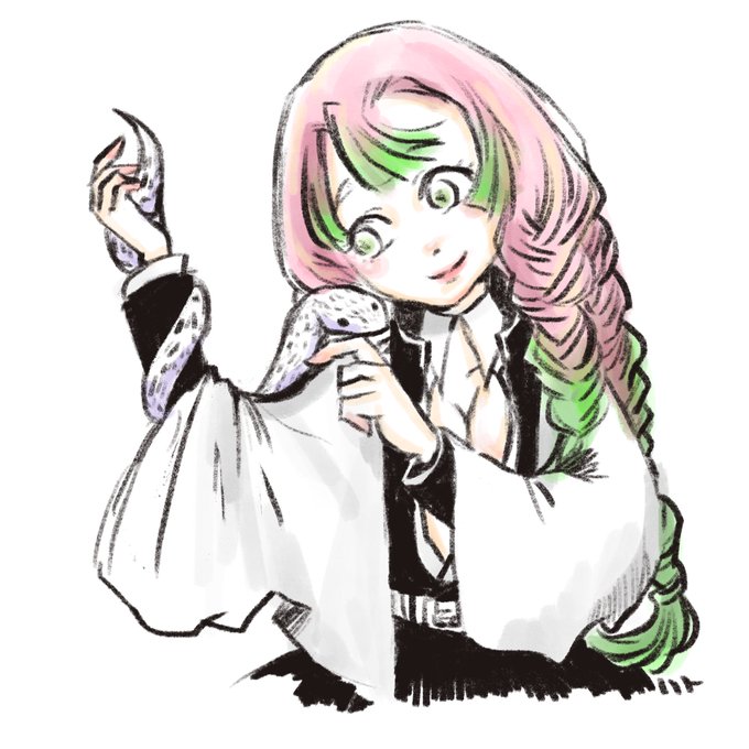 りん🍈さんがTwitterに投稿した甘露寺蜜璃(鬼滅の刃)のイラスト。