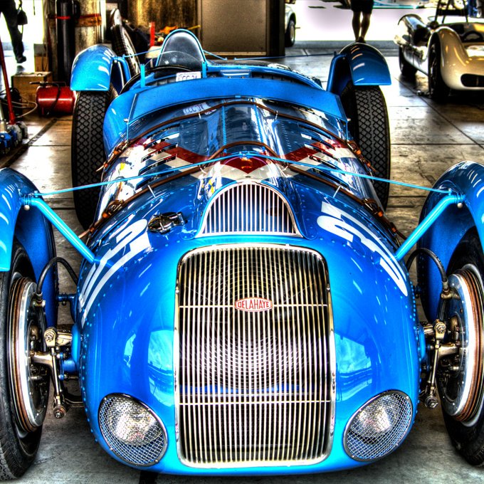 MullinCAP's tweet photo. Still competing at Laguna Seca in all its shinning glory, in the pits waiting to go out again #cotswoldautomotivepark #cotswolds #classiccars #automotive #cars #delahaye https://t.co/X6JeFK3hsb