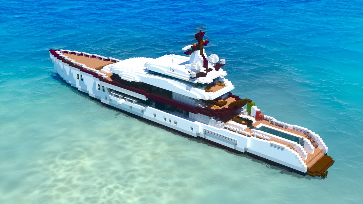 Hey, I built this yacht some time ago on the <a href="/PixelBiester/">Pixelbiester</a> Server.
Thanks to <a href="/Omegafoxxx/">Omegafoxx (Mathis Lesieur)</a> for the cool render.