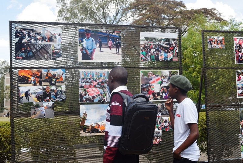 cuea_official's tweet photo. Don't miss the ongoing #TeamCourage C/o 
@bonifacemwangi and @Pawa254
 #CourageUniversityTour Exhibition here at CUEA, at the parking next to Missio Hall (Sept 18-19), and a talk by the former CJ, @WMutunga, Thursday, Sept 19 at the Missio Hall, 2.30 - 4.30 pm. #ExperienceCUEA https://t.co/N71D5m2ymK