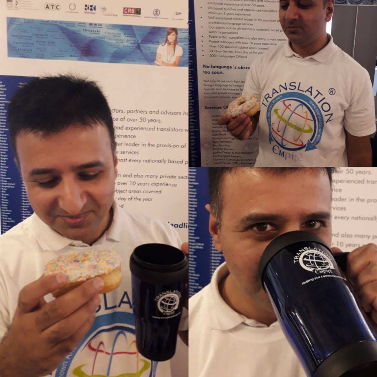 TranslationEmpr's tweet image. Our Translations Manager Ejaz @ejaz_zajE versus the Doughnut 😀 @gmchamber this afternoon #xl8 #translation #oldham #networking