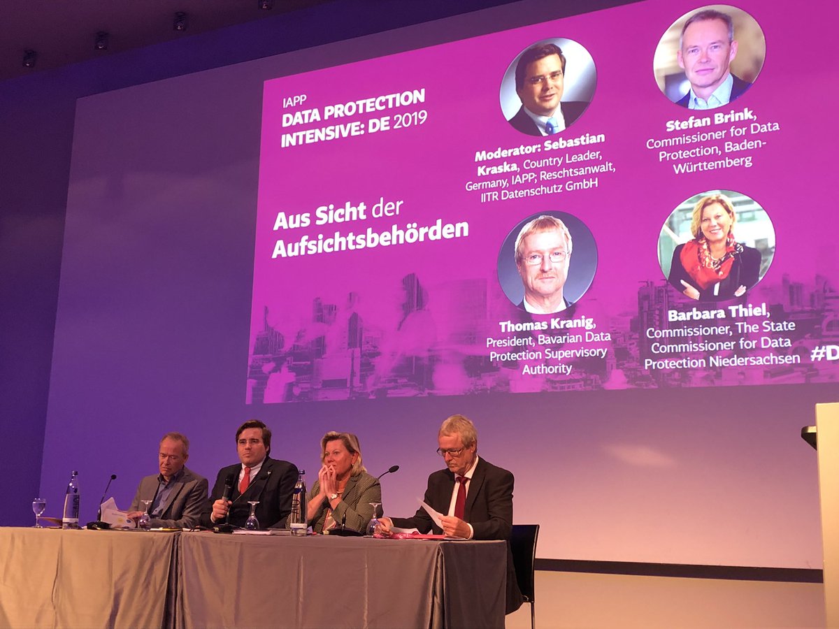 winfriedveil's tweet photo. Höchstkarätig besetztes Panel bei #DPI19 #Thiel #Kranig @lfdi_bw @sebkraska #DSGVO #Datenschutz https://t.co/uyJNC3E9uw