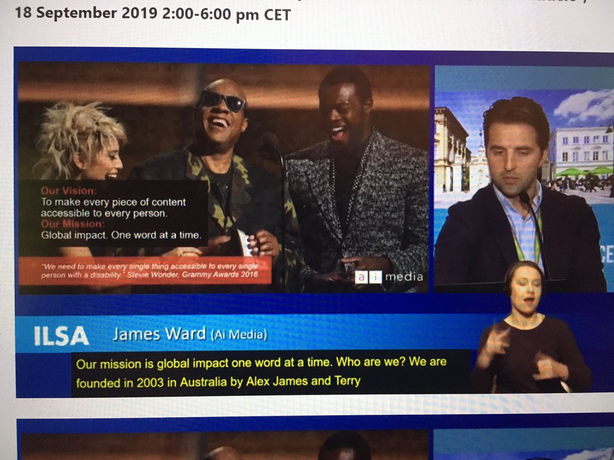 ASzarkowska's tweet image. James Ward from @AiMediaGroupLLC talks about accessibility at #ILSAproject Multiplier event  #Intermedia2019Warsaw