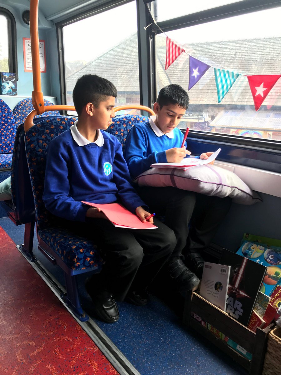 BoothroydAcad's tweet photo. Today year 6 utilised the fantastic views from the top of the well-being bus to annotate and label maps of the academy #creativelearningspace https://t.co/XYnrdb5kjV