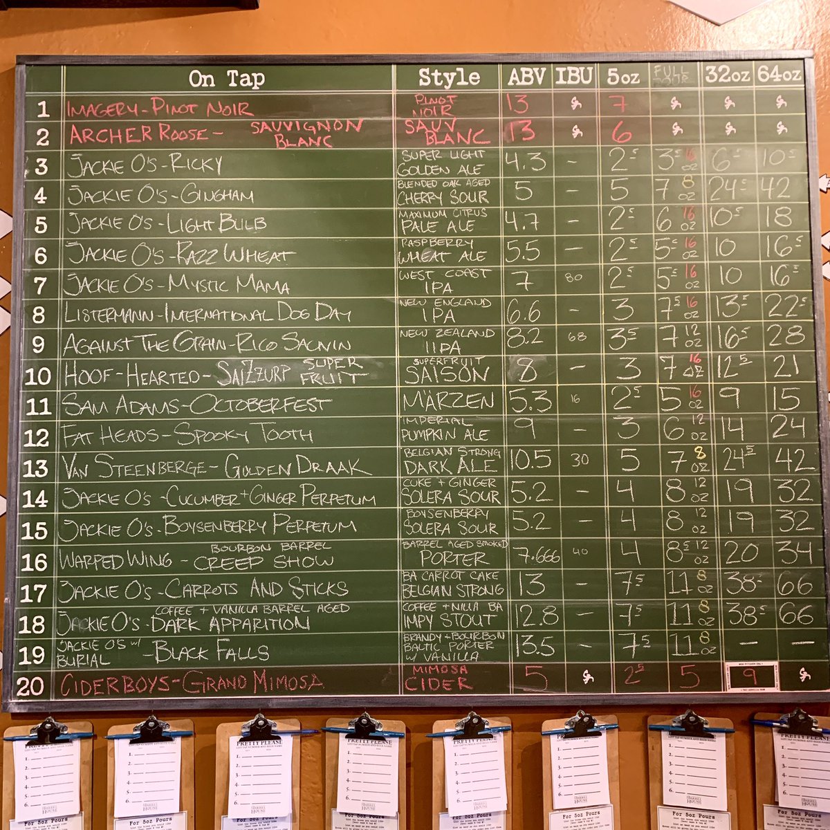 barrelhousetap's tweet photo. Check out our #wutangwednesday opening tap list! New to the list: @WarpedWing Bourbon Barrel Aged Creepshow! All full draft pours are $1 off til 9pm! #beer #wine #cider #ontap #craftbeer #getsone #downtown #DYT #TheBarrelHouse #Dayton #Ohio #Daytonlovesbeer https://t.co/fkGK3SDdkF