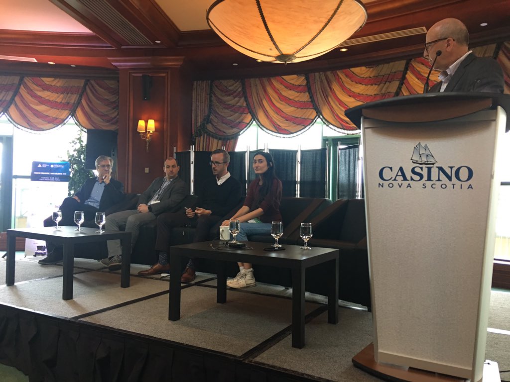 Invest_Atlantic's tweet photo. Up now! Market Development with Daryl Genge of @SBAtlantic, Chris Burns of @NovonixBattery, Gabrielle Massone of @coloursmithlabs, Dan Putnam of @ExportDevCanada &amp; Michael Dennis from @innovacorp.  #fundingfounders #NACOSummit @NACOCanada @CasinoNSHalifax https://t.co/Z3sC0yEa5n