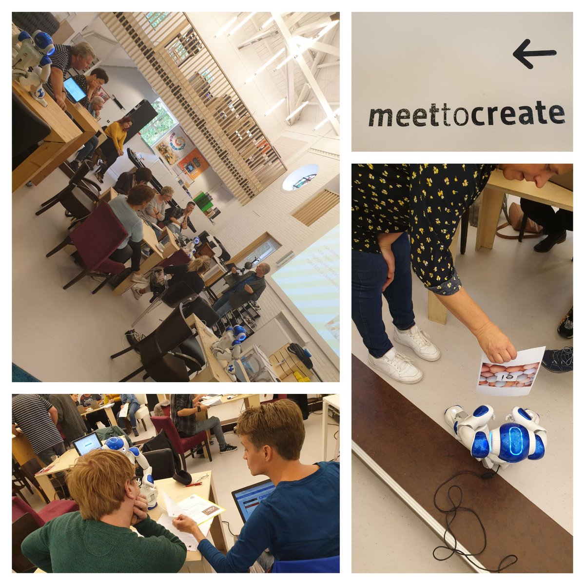 kimmies1979's tweet image. Weer een mijlpaal vandaag😊 Leerkrachten uit het Helmondse basisonderwijs leren op @DeKempel werken met de #onderwijsrobot en het platform. Vandaag zien morgen doen! 💝🤗 #enthousiast  @QliQ_PO @OBSBrandevoort @Wilhelmeisje @vandijkmark2 @gemeenteHelmond