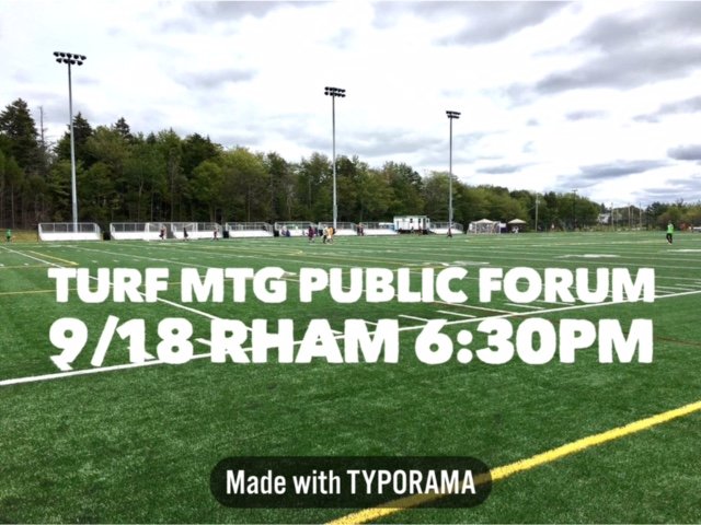 RBoosters's tweet image. Any students out there- we need you to speak in support of turf and lights at RHAM! tonight 6:30pm auditorium!