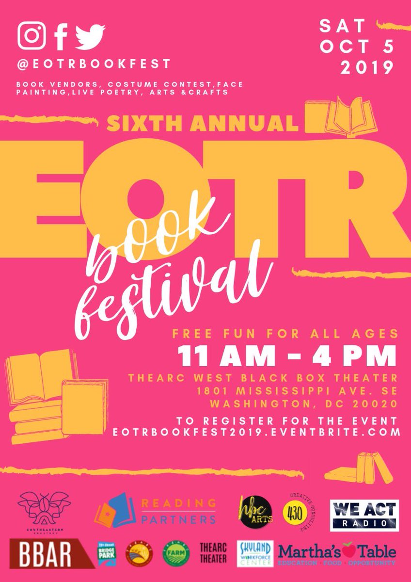 AMAHoward's tweet image. AMA is partnering with the East of the River Book Festival on October 5th! Come out and celebrate diversity in literature! If you would like to volunteer: docs.google.com/forms/d/e/1FAI…
