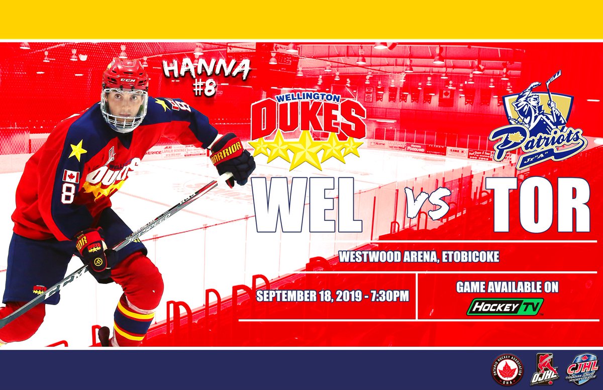 It’s Game Day! The Dukes are on the road as they travel to Toronto to take on <a href="/patriotsjra/">Toronto Patriots</a> at 7:30pm
(📷 Ed McPherson/OJHL Images)