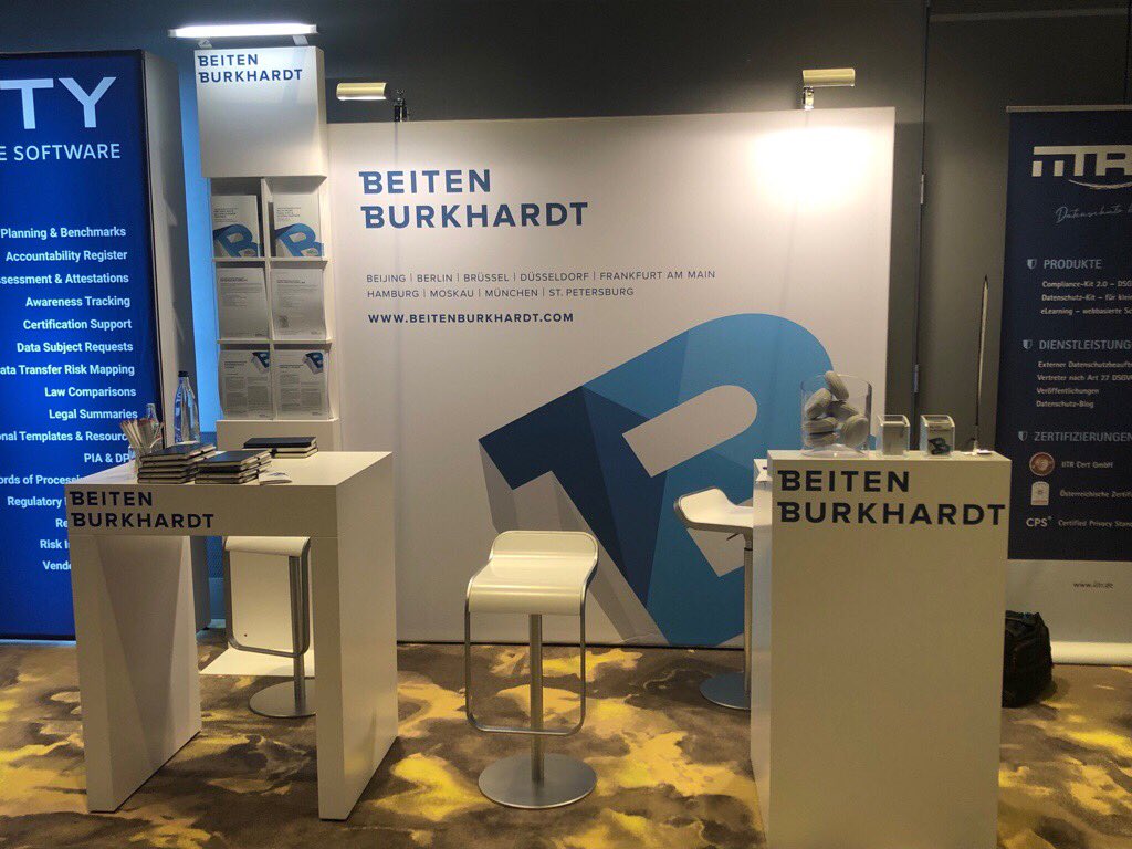 ADVANTBeiten's tweet photo. Unser @BeitenBurkhardt Datenschutz-Team ist heute auf der iapp @PrivacyPros Data Protection Intensive in #München. Besuchen Sie uns an unserem Stand #Datenschutz #DPI19 #datenschutzrecht #DSGVO #privacy https://t.co/Hr6Ze3ZQHn