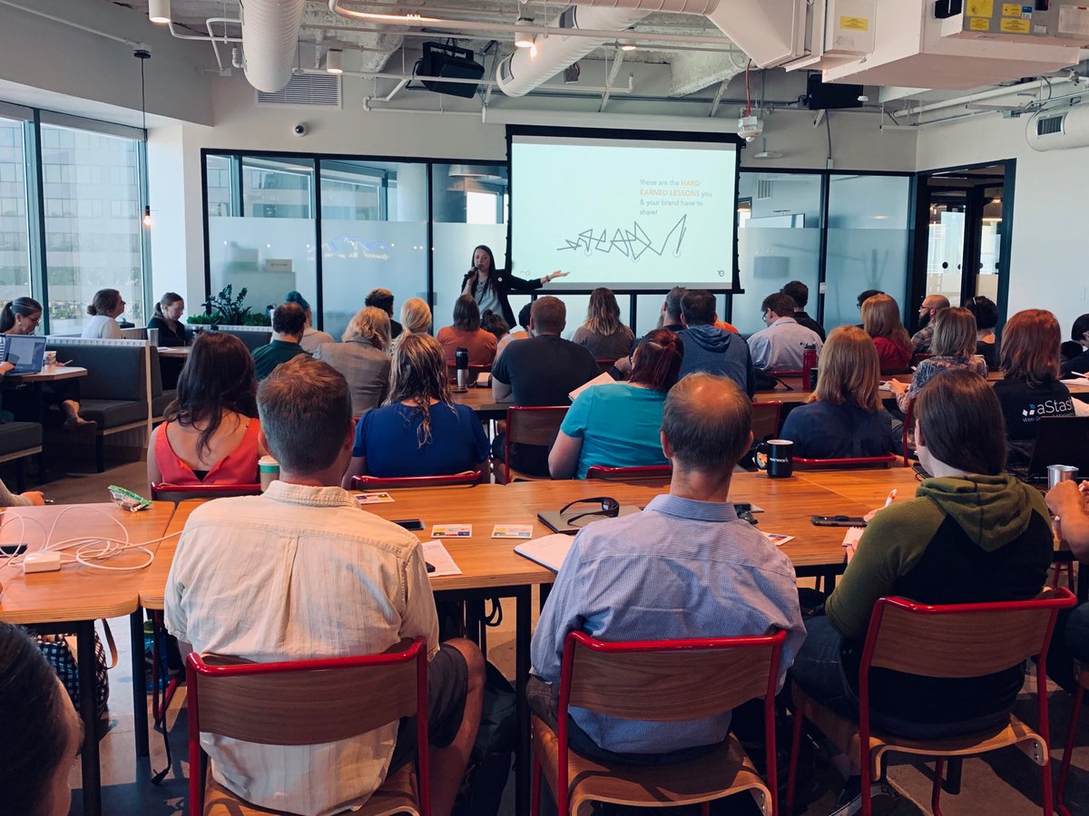 MoxyLab's tweet image. ⁦Your brand story is not a straight line. Share the low points as well as the genius moments to make an authentic connection with your audience. Thank you,  @lizgiorgi⁩ for bringing the energy and the knowledge to this 8am session ⁦@WeWork⁩ #DENStartupWeek