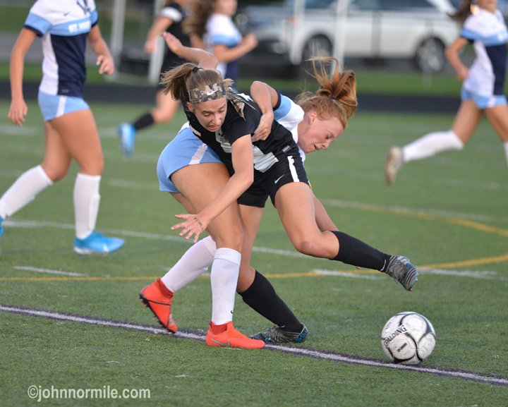 thesuns_wny's tweet photo. .@HamburgGVSoccer and @SMH_WSoccer/@SMHAthletics, two of the top girls soccer teams in Western New York, battled to a 1-1 tie Tuesday evening #preptalklive https://t.co/yu3mO5Cmff