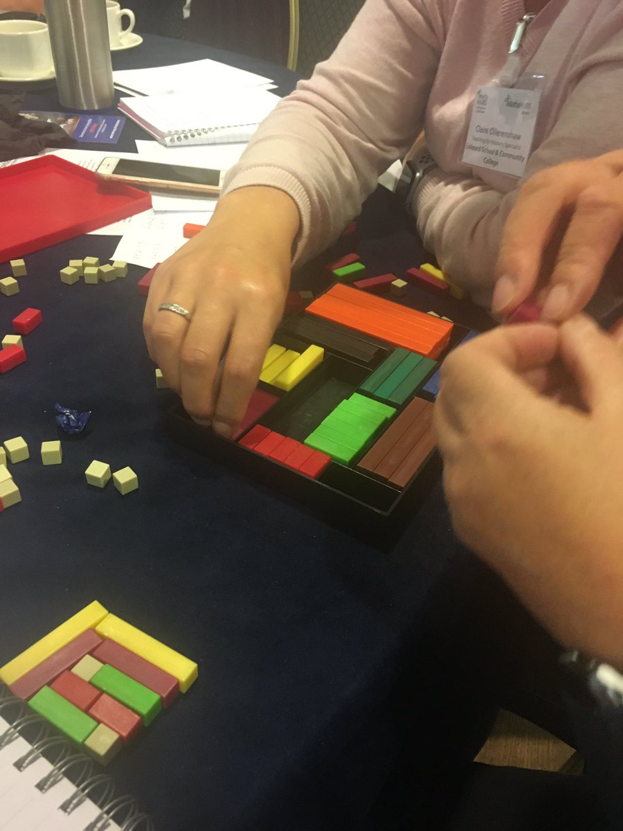 Hodgelodge64's tweet photo. Wow sooo much to think about and explore further. Can we get all the cuisenaire back in the box?! Thank you so much for a truly wonderful day. @JurassicMaths @helenjwc @mikeaskew26 @CODEMathsHub @MikeOllerton @colinfoster77 @BabcockLDPmaths #SWMaths https://t.co/k3GRKsqx2A