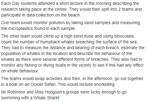 WhickhamSchool's tweet image. We have just received some amazing shots of the Marine Life from Kim the Researcher at Tofo Marine Centre which formed part of this year's #WorldChallenge

Kim thanks the students and says they "inspired her" on their challenge.

#WorldChallengeWednesday #DoGoodToFeelGood