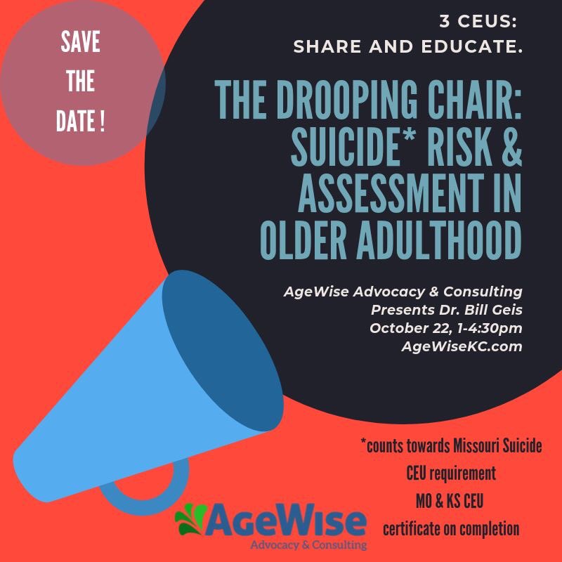 agewisekc's tweet photo. #CEU #suicideassessment #suiciderisk #socialwork #kc #kansascity #overlandpark #WednesdayWidsom #savethedate $49 3 CEUS for #MO &amp; #KS https://t.co/ktfa99uxGn