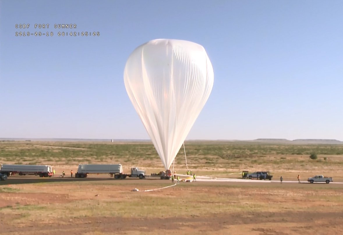 stratoballoon's tweet image. Balloon inflation completed at Ft. Sumner. Waiting for launch 

#BITSE #669N