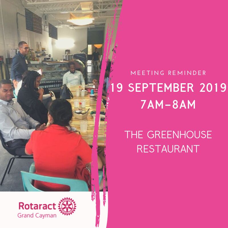 RotaractCGC's tweet photo. Join us at our weekly meeting tomorrow, from 7am to 8am at the Greenhouse Restaurant.
#rcgc #rotaract #grandcayman #caymanislands #ImpactThroughUnity #RotaractImpact #ImpactUnity #RD7020Unite #RD7020Unity #RD2070Impact https://t.co/PRcHQywIaC