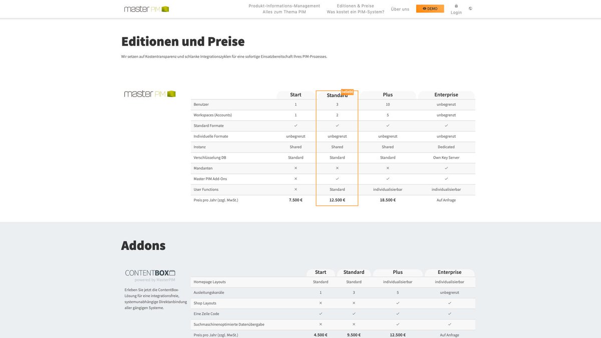 🤷‍♂️WAS SOLL DAS NUR KOSTEN? 
💁‍♀️Hier steht's 👉 masterpim.de/pricing

Alle Preise sind Jahrespreise.

#pim #productdata #bmecat #masterpim #pricing #jederkannpim #unserepreise #preistransparenz #b2b #handel #kmu #digitalisierung #digitaltransformation #digitalization