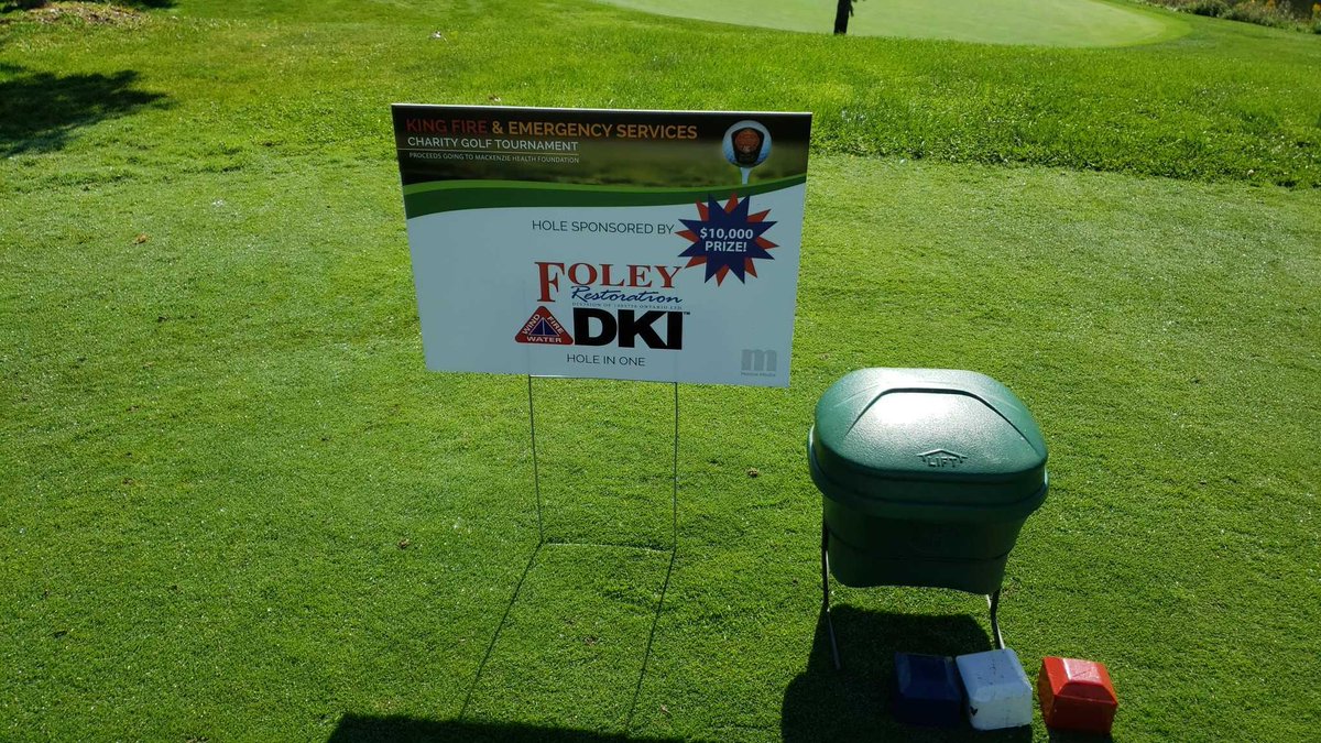 DKIFoleyRes's tweet photo. Yesterday was a perfect day for a charity golf tourney!  We had a lot of fun sponsoring the 3rd hole $10K hole-in-one prize! While there were valiant efforts &amp; many balls sent to the water hazard, no one won this time. Maybe next time... @K_F_E_S @DKICanada #Golf #charity https://t.co/EUZEy913rw