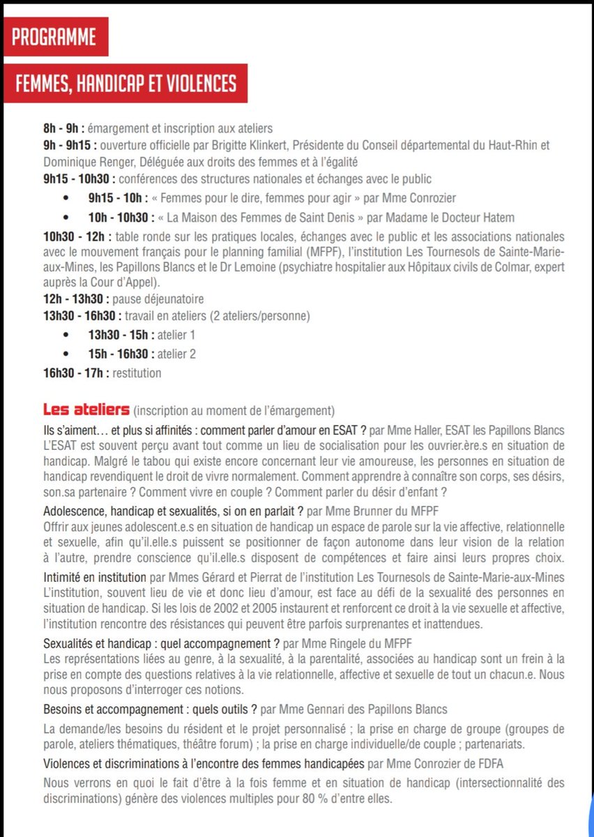 Le Planning Familial 68 est partenaire du Conseil départemental du Haut-Rhin notamment pour le colloque "Femmes, handicap et violences" organisé le 19 novembre 2019 à Colmar, à destination des professionnels.lles
#handicap #colmar #intersectionnalité #violencesfaitesauxfemmes