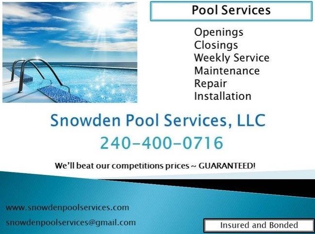 SnowdenPoolSvcs's tweet image. We still have a few pool closing slots left for September, October and November 2019. Book now. #frederickmd #md #poolclose # Closemypool #poolh2o