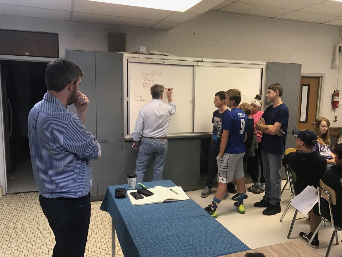 MaryFinley13's tweet photo. SpartaCraft listening to @mcscte students present their small group proposal ideas. #partnerships #ctworks https://t.co/Aoos9hVILo