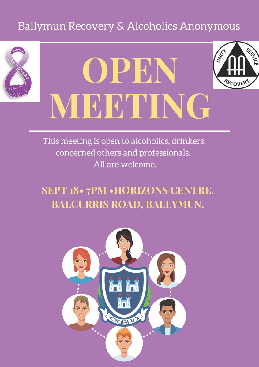 BallymunLDATF's tweet photo. Tonight in BYAP Open AA meeting at 7pm. All Welcome

#ballymunrecovery #addictionrecoveryworks #RecoveryMonth https://t.co/pfoDjO9ME9