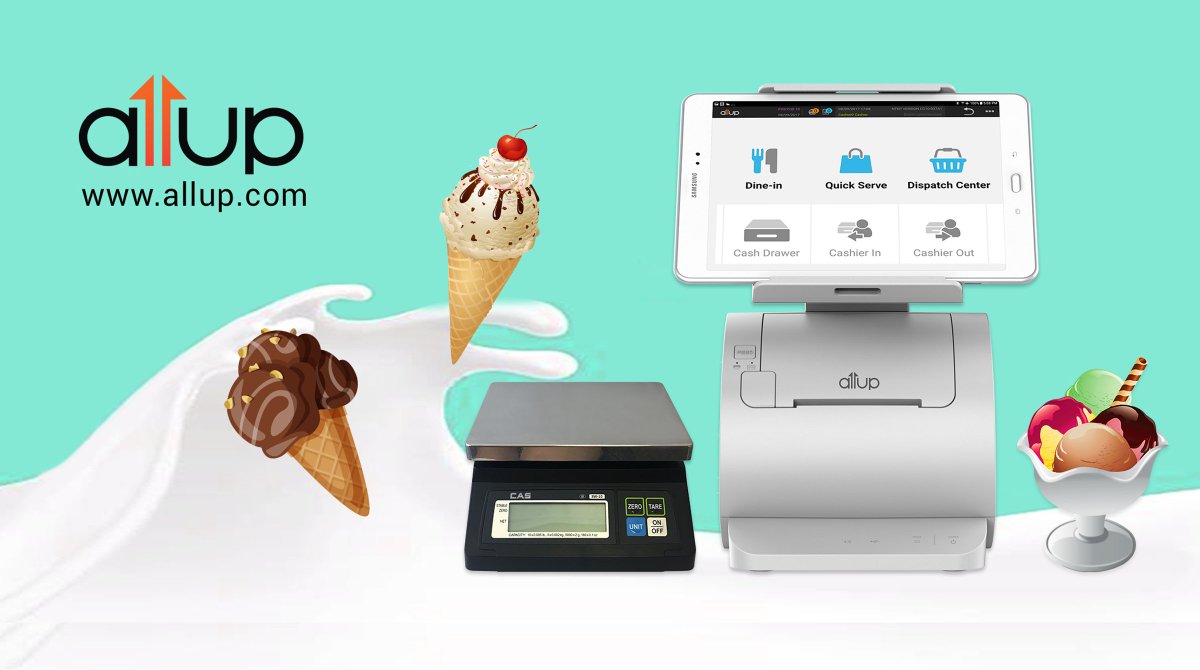 Ice cream shop owners! If you're looking for the perfect serving of POS solutions for your store, check out AllUP™. We have the products you need! Visit allup.com to learn more! #allup #cafe