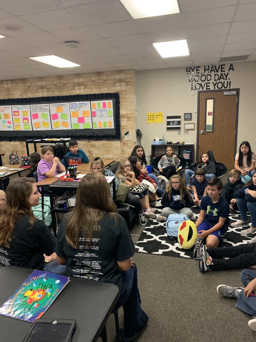 SchwarzersSquad's tweet photo. Thanks @ConroeHigh golden girls for reading to my homeroom this morning! (And for answering all of their questions about high school๐.) @CryarCats love our feeder school! #RFABL https://t.co/yJAiAXBOyz