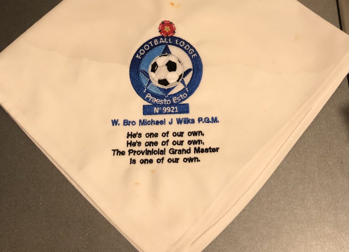 An interesting anthem (?) accompanied the toast to the PGM <a href="/LodgeFootball/">Football Lodge</a> last evening - see attached serviette!  Congratulations to <a href="/GtiJazzBlue/">Paul Davis</a> on his Installation as Master; and the team for unquestionably continuing their winning ways.