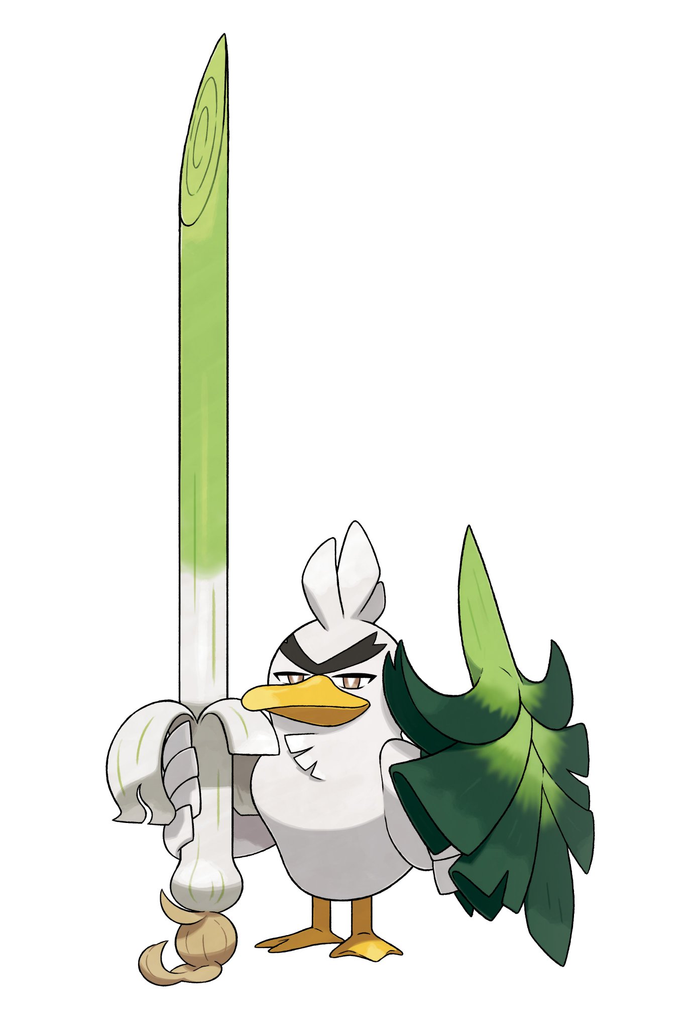 Nintendo of America on X: Sirfetch'd, evolution of Farfetch'd from the  Galar region, is a noble knight, but also a Wild Duck Pokémon in  #PokemonSwordShield! It uses the sharp stalk of its