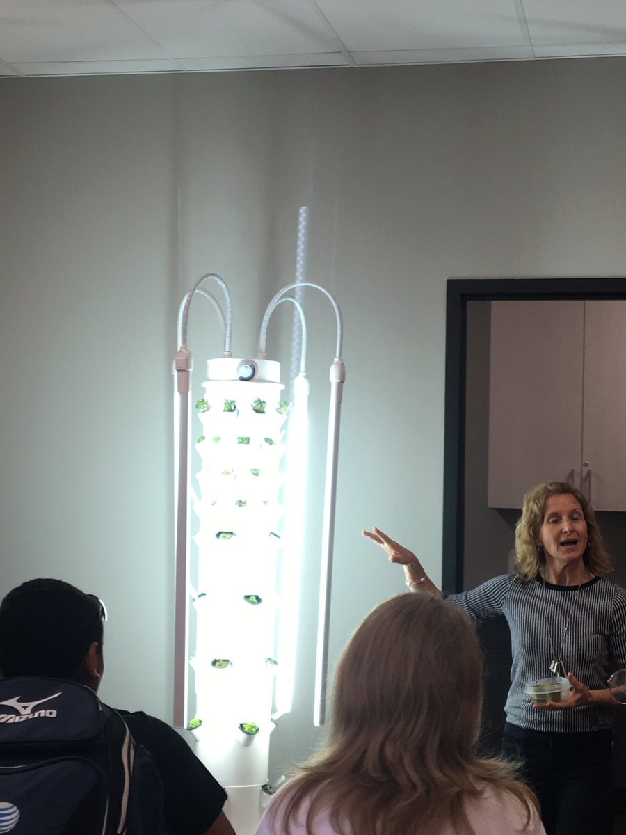 mrs_eschman's tweet photo. Orientation Class learns about the tower garden ! Thank you Mrs Olsen for the impromptu lesson! #towergarden #werclc #d155inspire #clc_ICW https://t.co/lOgsQzLU2y