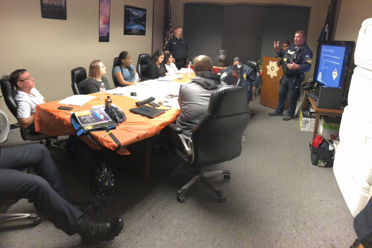 Pct1Constable's tweet photo. Precinct One civilians enter week 3 of our intensive Citizens Police Academy. Students spend the next 5 Tuesdays with our Patrol Division. This week, they learned all about our #K9Unit, Toll Road patrol, DWI initiatives, and much more. #PCT1Community #PCT1K9Unit https://t.co/B3rjuTppfb